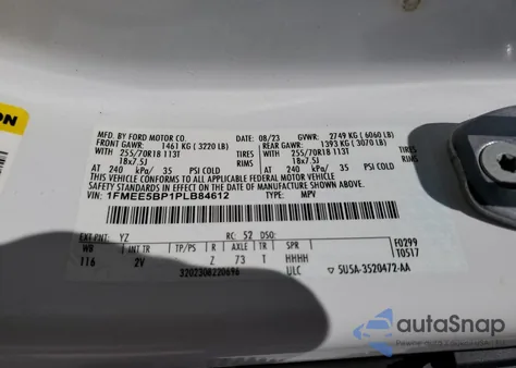 2023 Ford Bronco Base from USA, damaged, VIN 1FMEE5BP1PLB84612